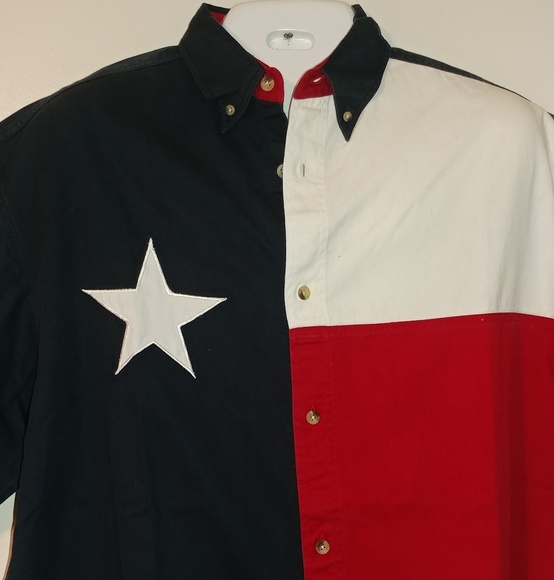 Vintage  MENS TEXAS FLAG CAUSAL SHIRT - Picture 3 of 8